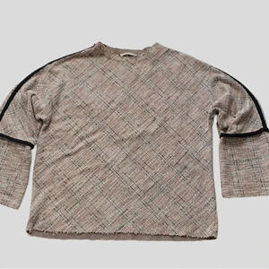 Zara Trafaluc long sleeved multicolored tweed top. Women’s size S